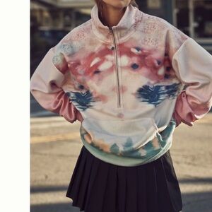 Anthropologie Pilcro Half-Zip Pullover Sweatshirt
